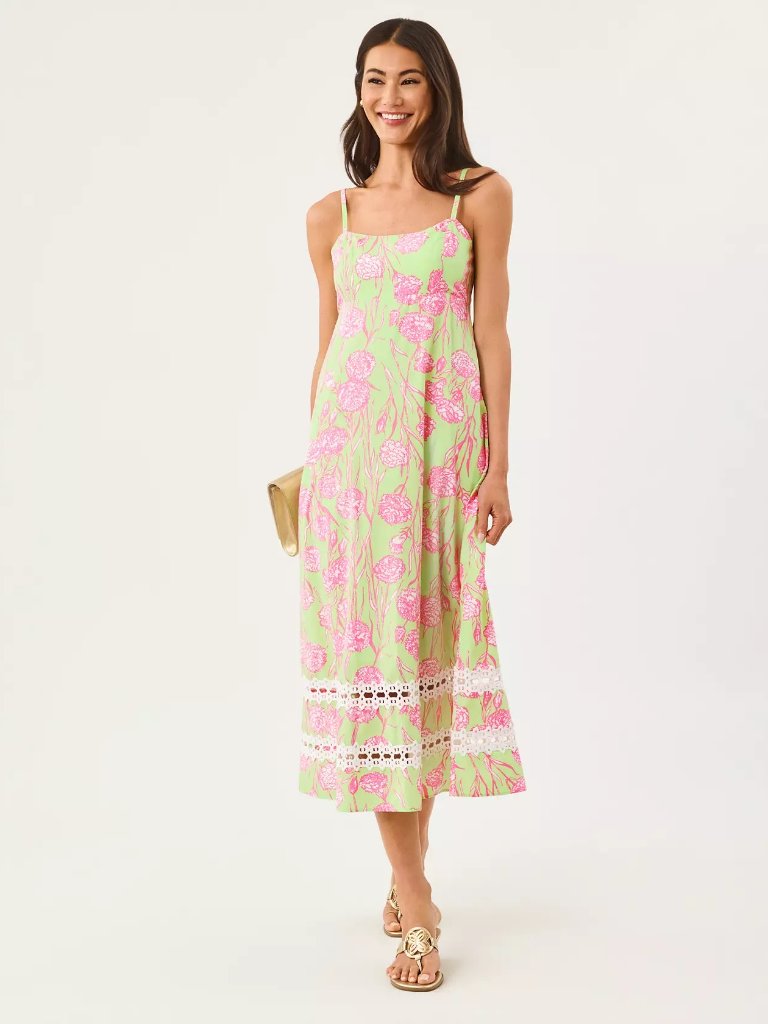 Nwt, Lilly Pulitzer, Haliey Midi Dress, Size 8
